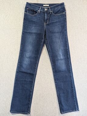 Levi's 314 Shaping Straight Leg Jeans Women's 30 X 34 Dark Wash Blue